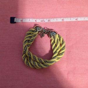 Coldwater Creek Gold Tone & Yellow Braided Rope Chunky Statement Bracelet